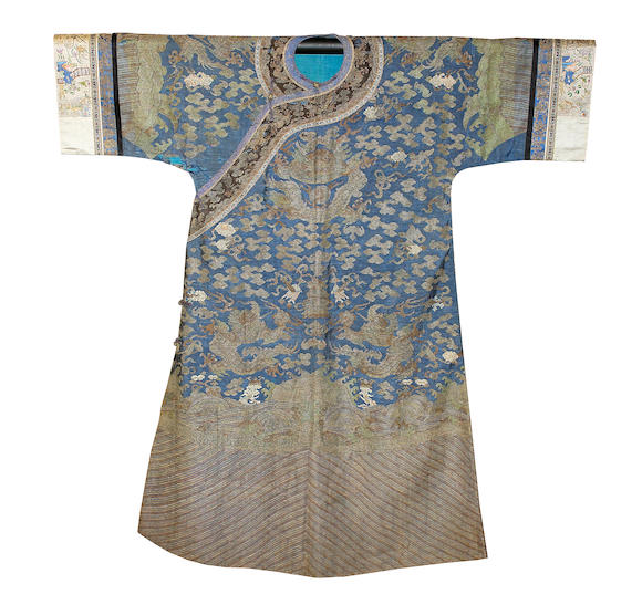 Bonhams : A Chinese kesi-weave dragon robe and similar panel