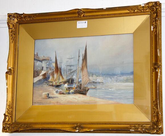 Maybery Artist Bonhams : Edgar James Maybery Harbour scenes, a pair,