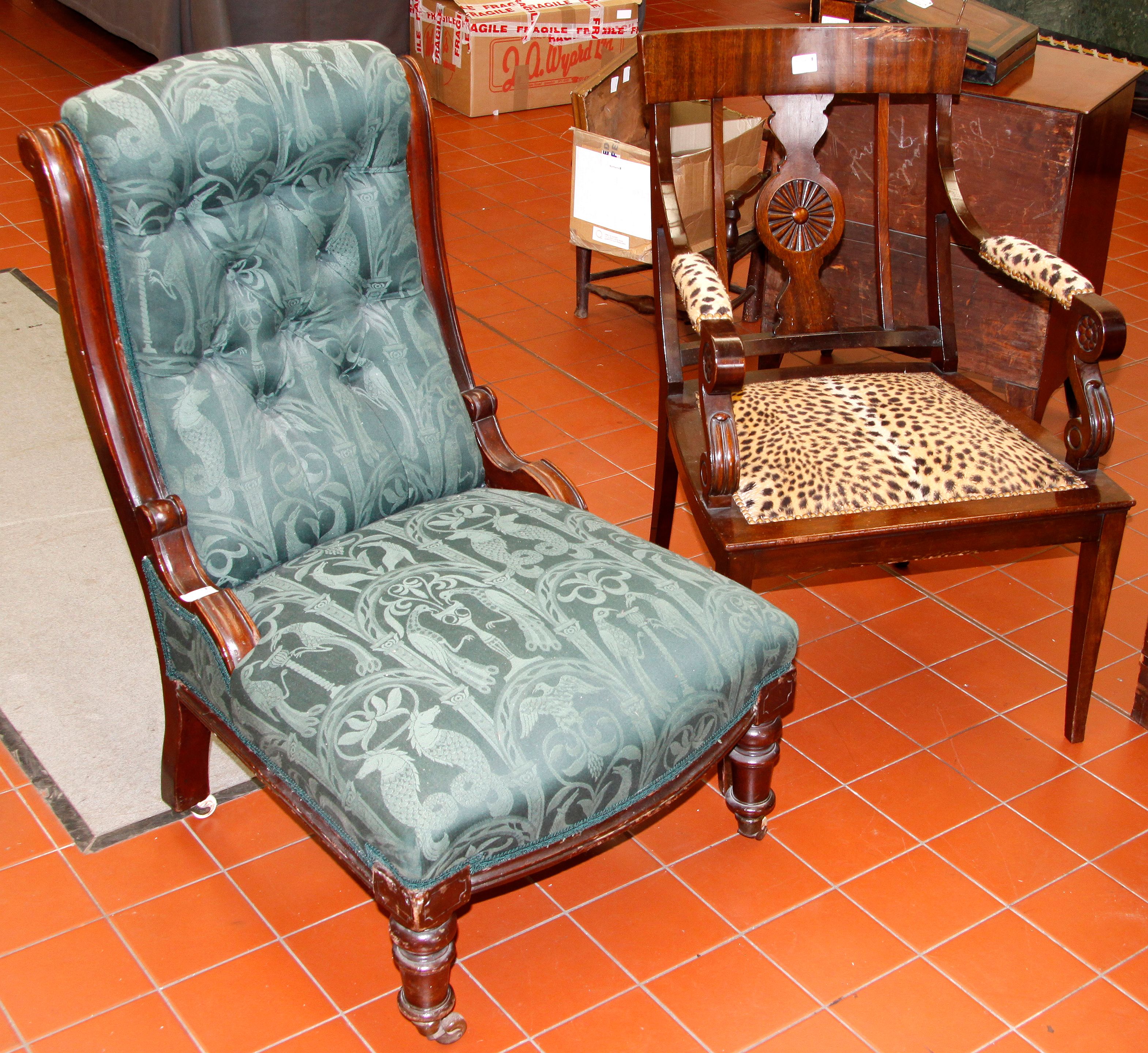Bonhams A midVictorian drawing room lady's chair,with turned legs