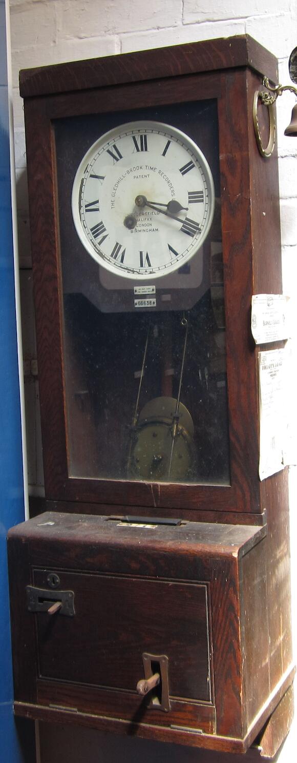Bonhams A Gledhill/Brook Time Recorders Limited clockingin clock,