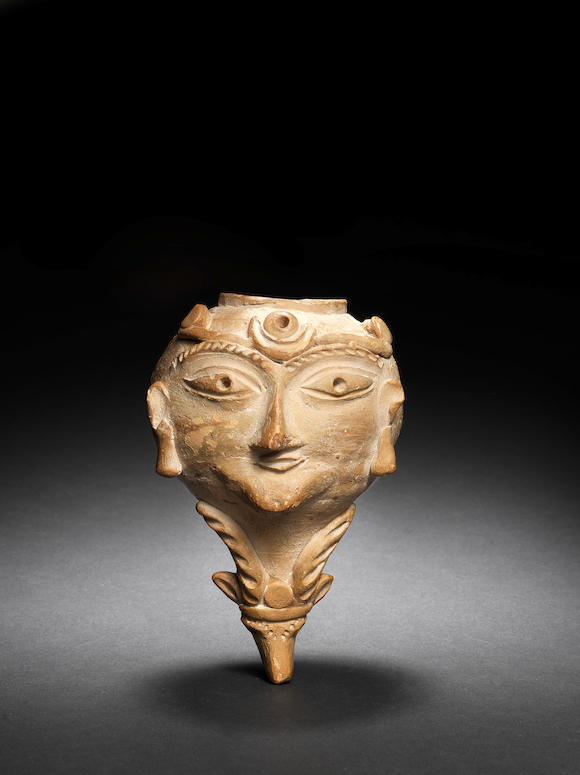 Bonhams : A Sogdian pottery Rhyton Persia, 7th/ 8th Century