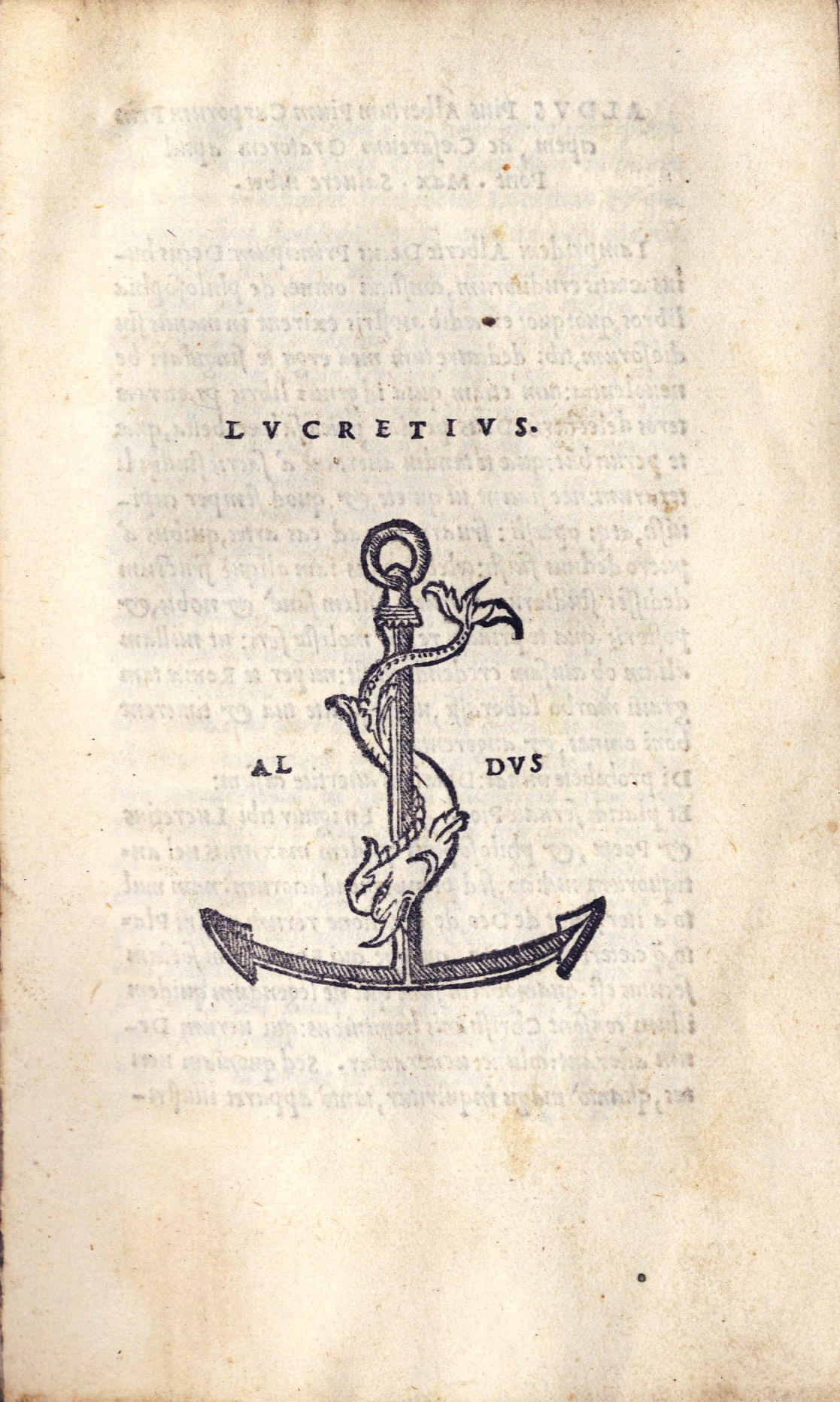Bonhams : LUCRETIUS CARUS (TITUS) De Rerum Natura, Aldus, 1515