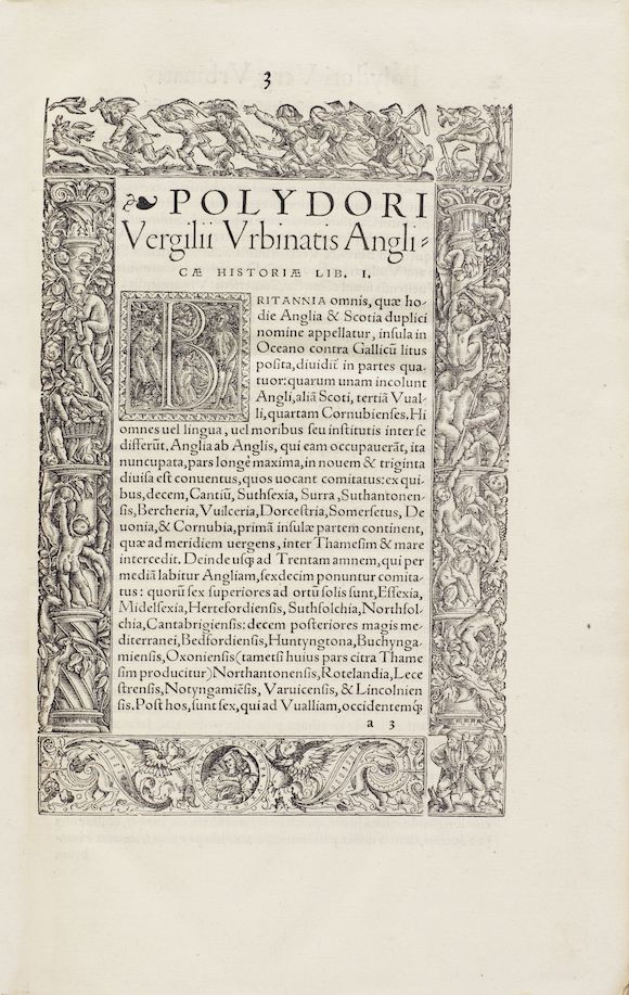 Bonhams : VERGIL (POLYDORE) Anglicae historiae