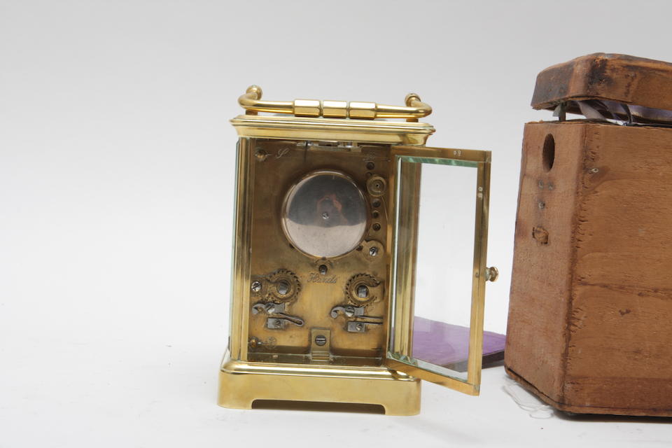 Bonhams : A late Victorian brass carriage clock Inscribed Howell James ...