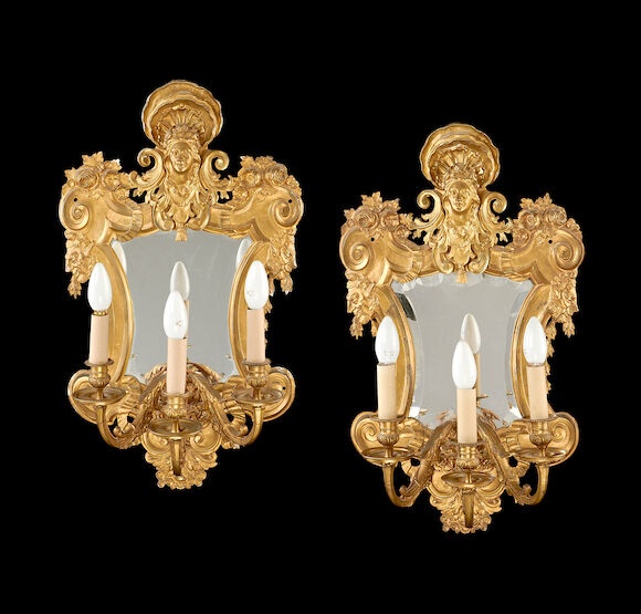 Bonhams : A set of four late 19th century Regence style gilt metal ...