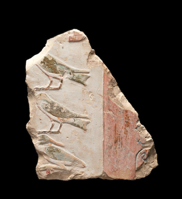 Bonhams : An Egyptian limestone relief fragment
