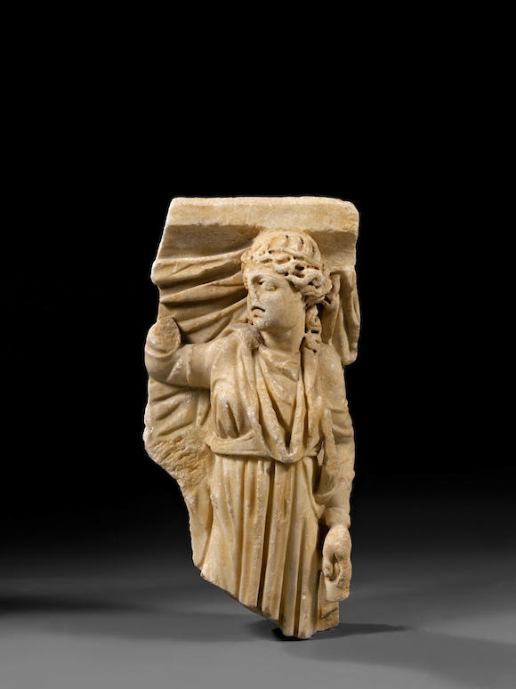 Bonhams : A Roman marble sarcophagus fragment