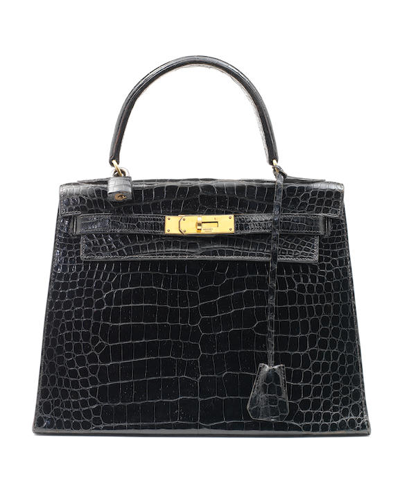 Bonhams : An Hermès black crocodile Kelly bag, 1960s