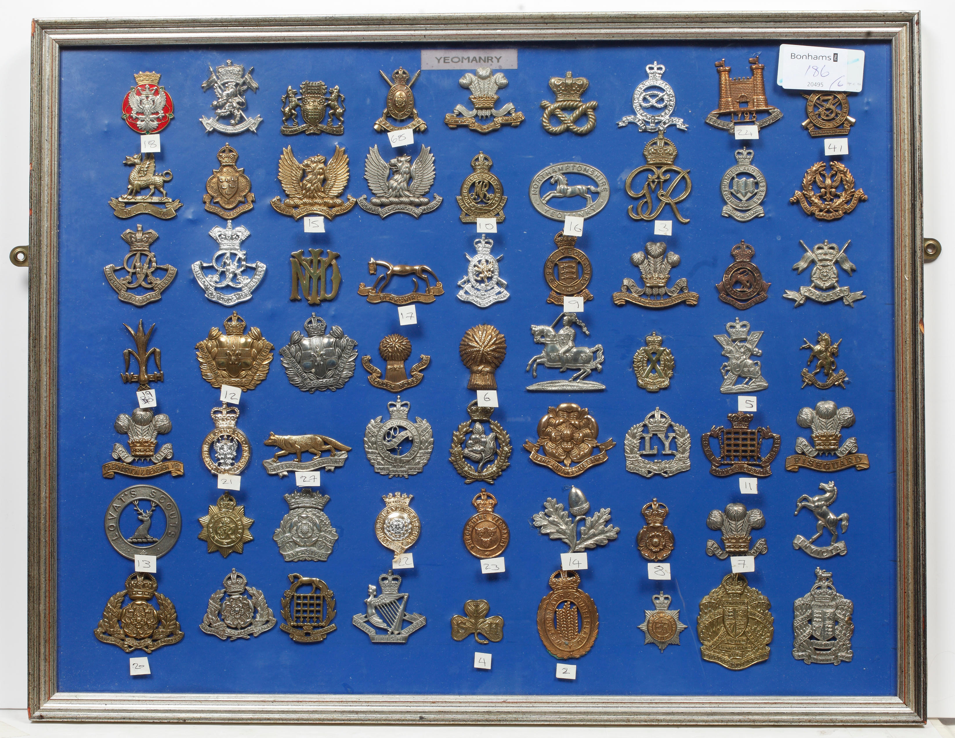 Bonhams : British Military Badges, Six Framed Displays