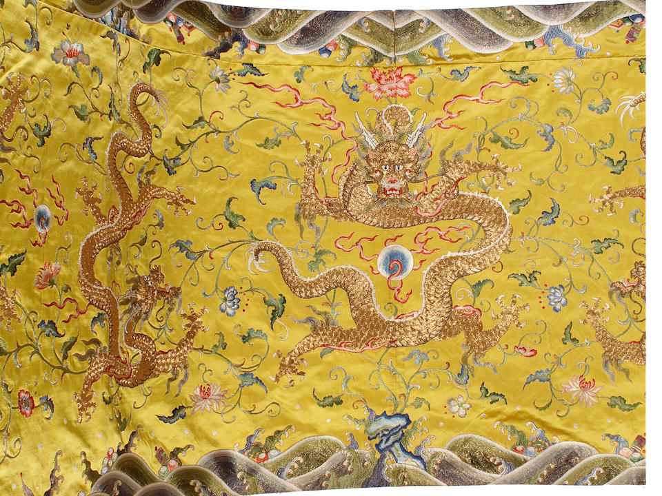 Bonhams : A Chinese Embroidered Dragon Panel