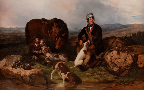 Bonhams : Alexander F. Rolfe (British, 19th century) The Hunting Party