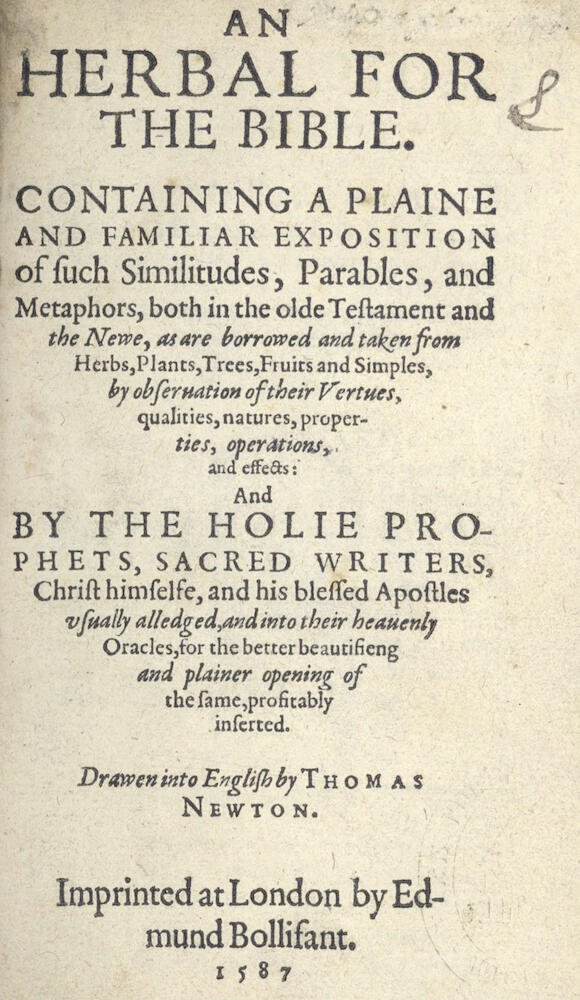 Bonhams LEMNIUS (LEVINUS) An Herbal for the Bible. Containing a