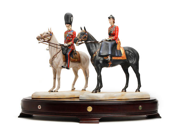 Bonhams : Two Michael Sutty Royal commemorative silver jubilee Trooping ...