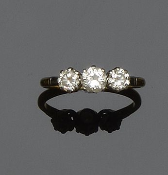 A diamond three stone ring