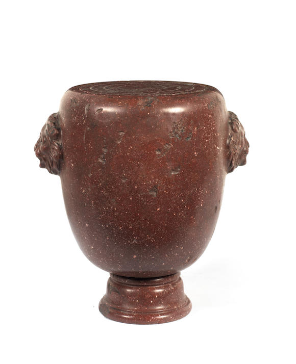 Bonhams : An Italian porphyry mortar with removable lid