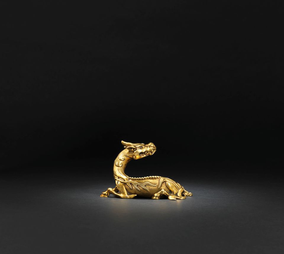 A gilt-bronze 'tianlu' paper weight Late Ming dynasty