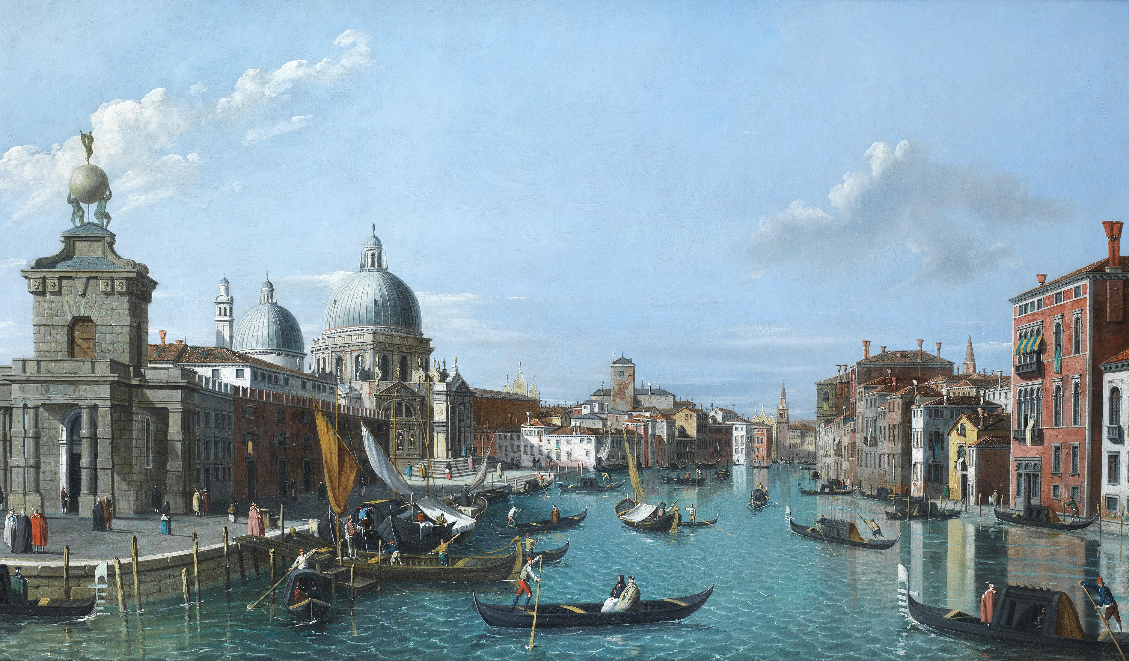 The Grand Canal in Venice from Palazzo Flangini to Campo San Marcuola,  Bernardo Bellotto; Artist: Formerly attributed to Canaletto (Giovanni  Antonio Canal)