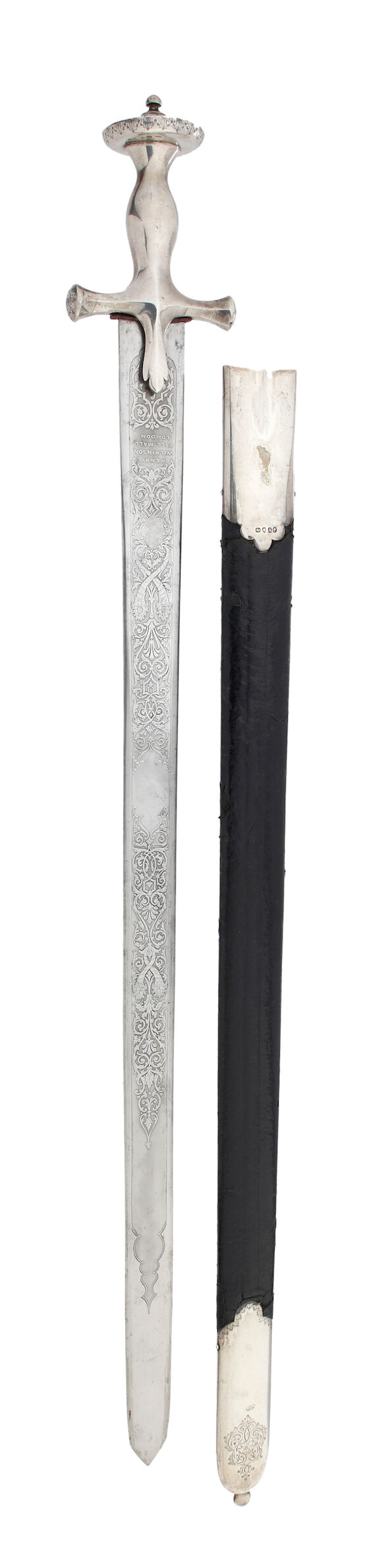 Bonhams : A Silver Mounted Presentation Tulwar Hilted Sword