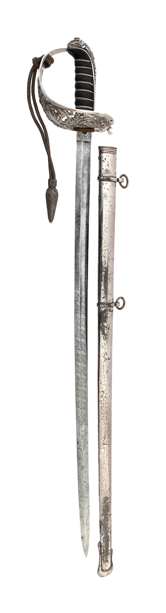 Bonhams : A Cased Silver Hilted Presentation Sword of the Artists Rifles
