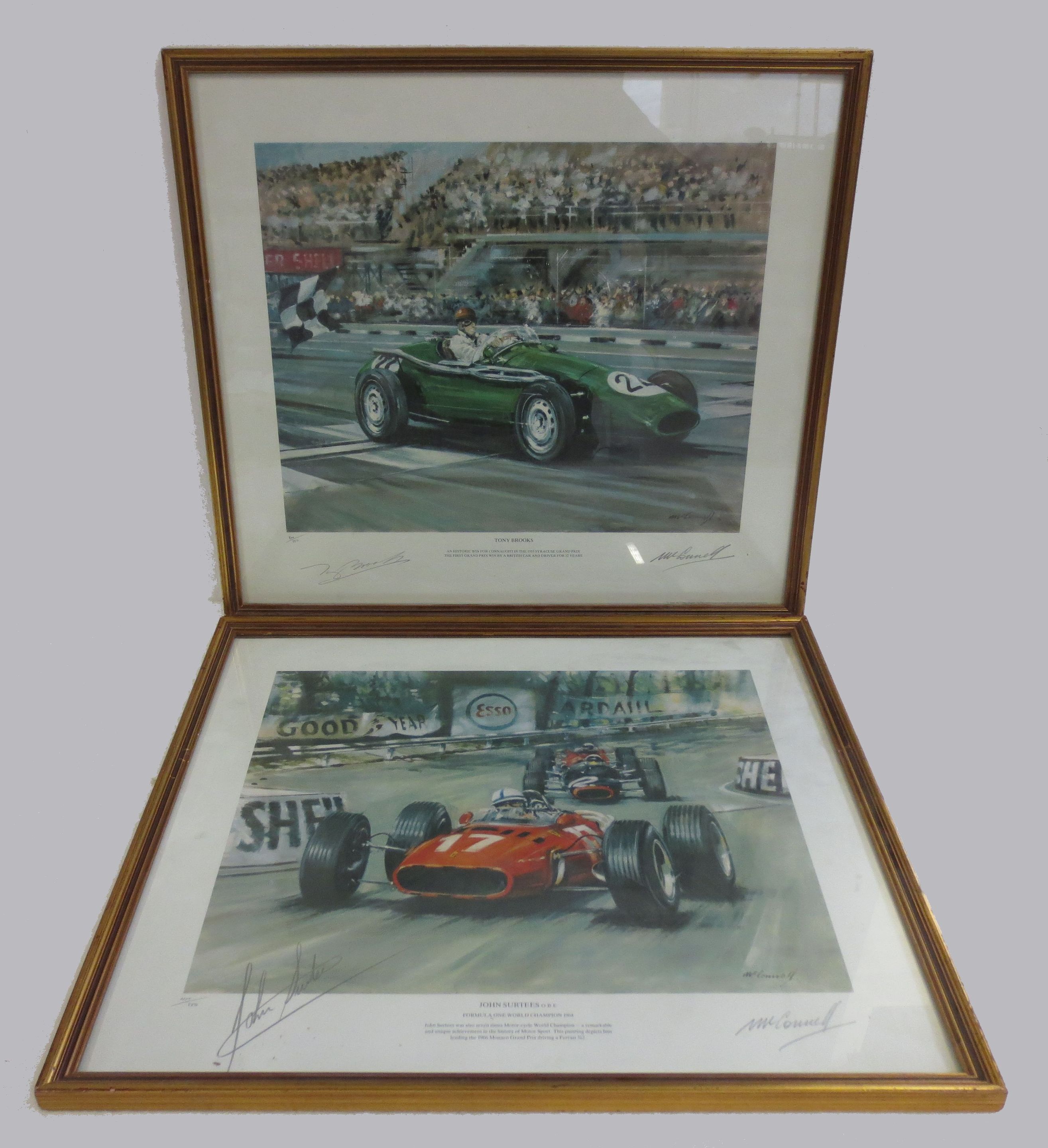 Bonhams Cars Two limited edition motorsport prints after McConnell