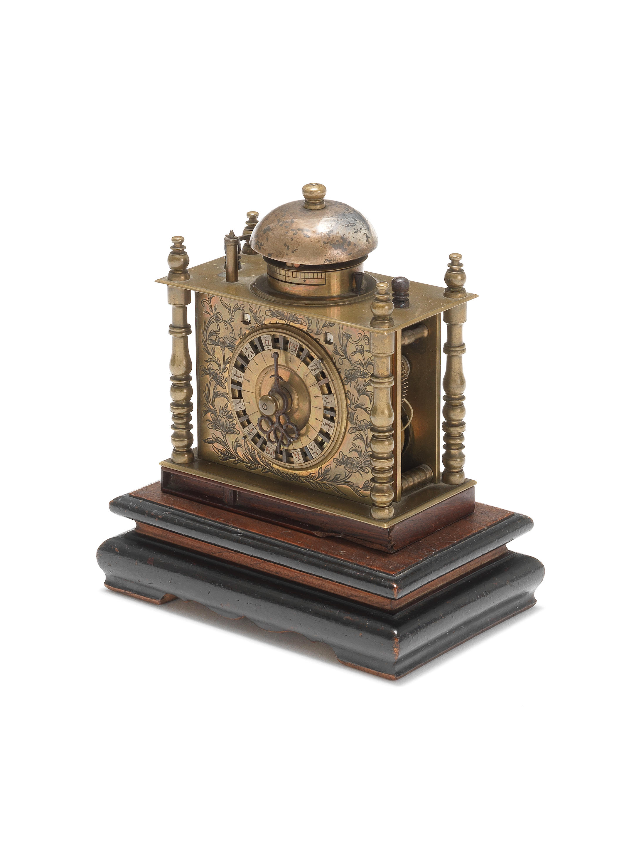 Bonhams A 19th century Japanese table clock, or Makura Dokei, with double date indication