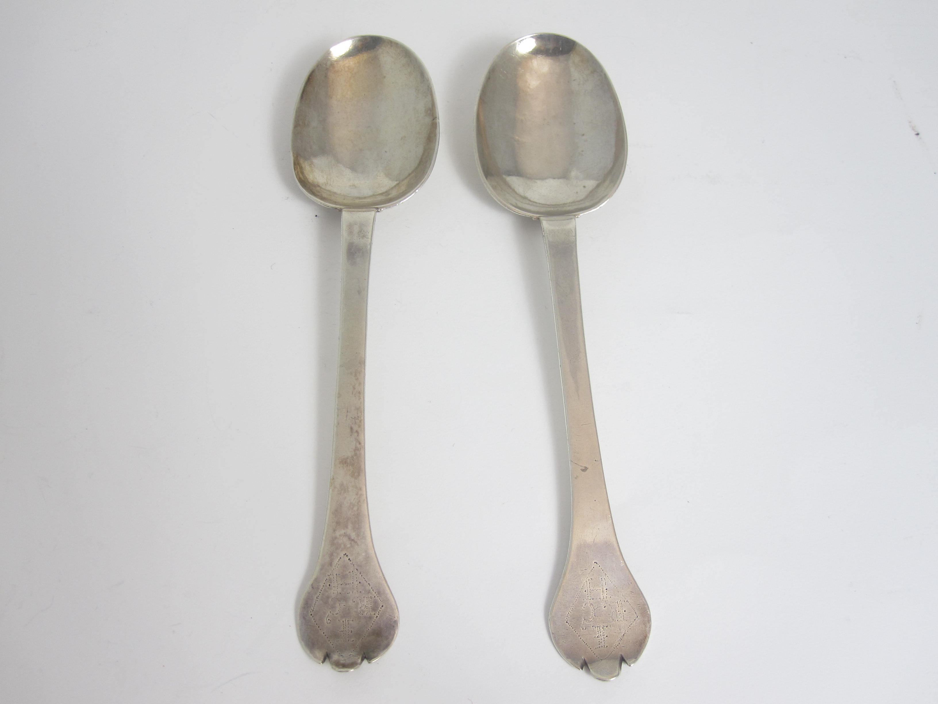 Bonhams : Two late 17th century silver trefid spoons maker's mark TA ...