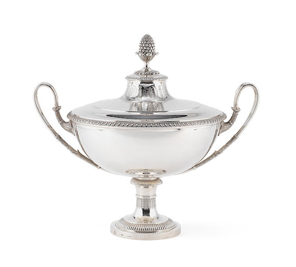 Bonhams : An early-19th century Swedish Empire style silver two-handled ...