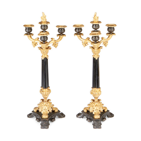 Bonhams : A pair of late 19th century French patinated and gilt bronze ...