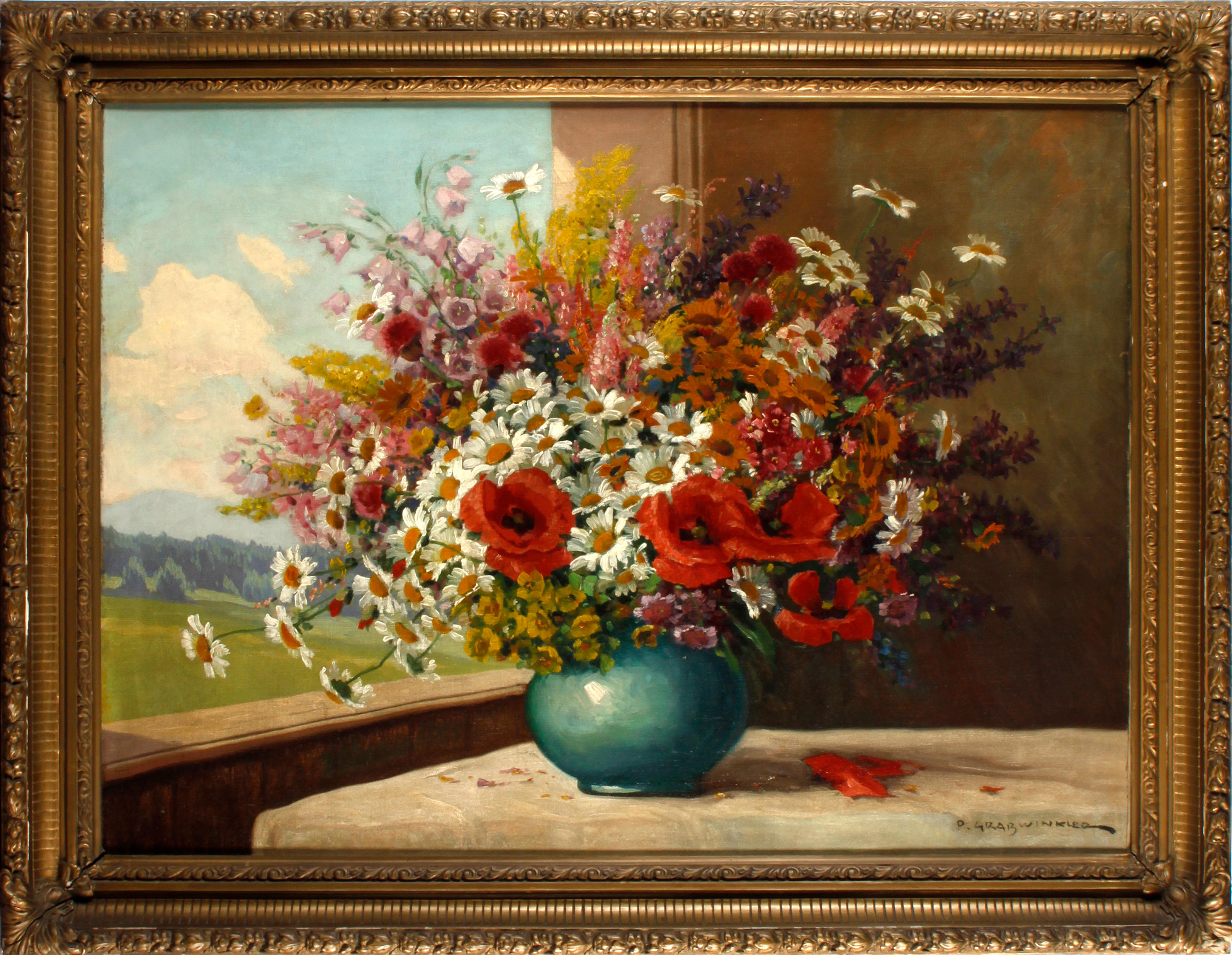 Bonhams : Peter Grabwinkler (Austrian, 1885-1943) Still Life of flowers