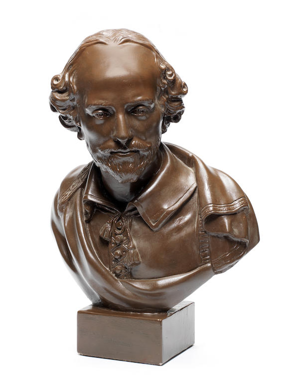 Bonhams : SHAKESPEARE (WILLIAM) Plaster library bust of Shakespeare ...