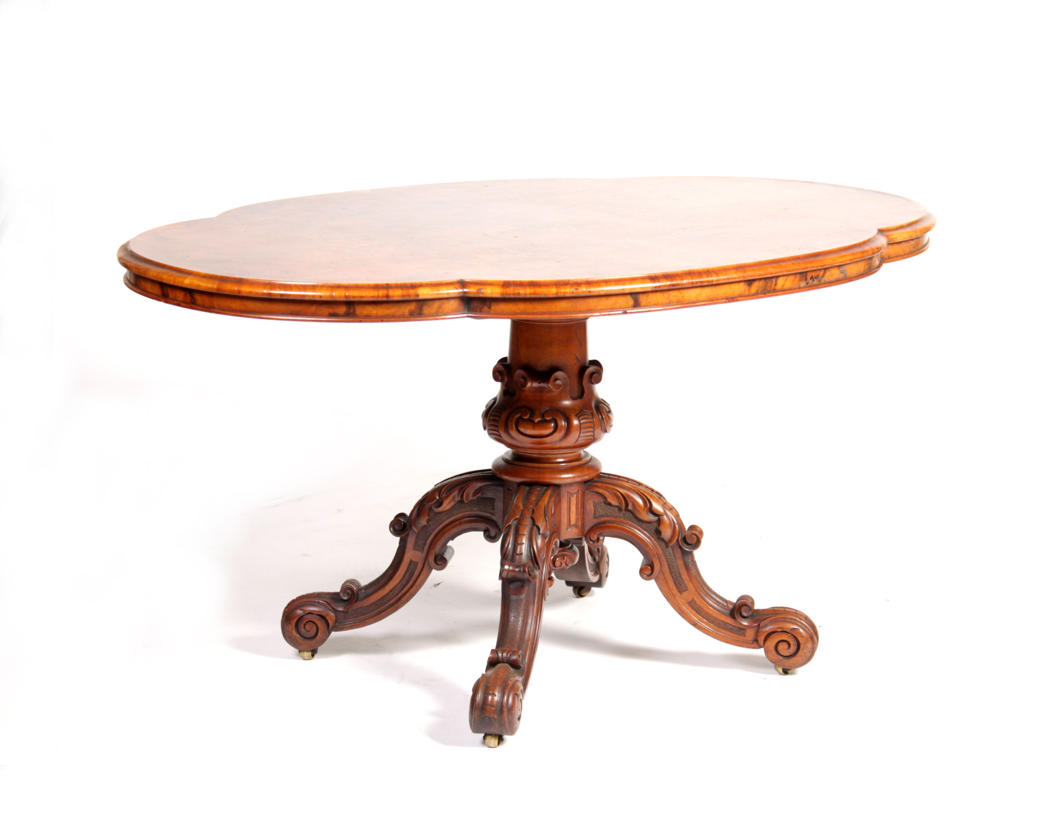 A Victorian walnut centre table