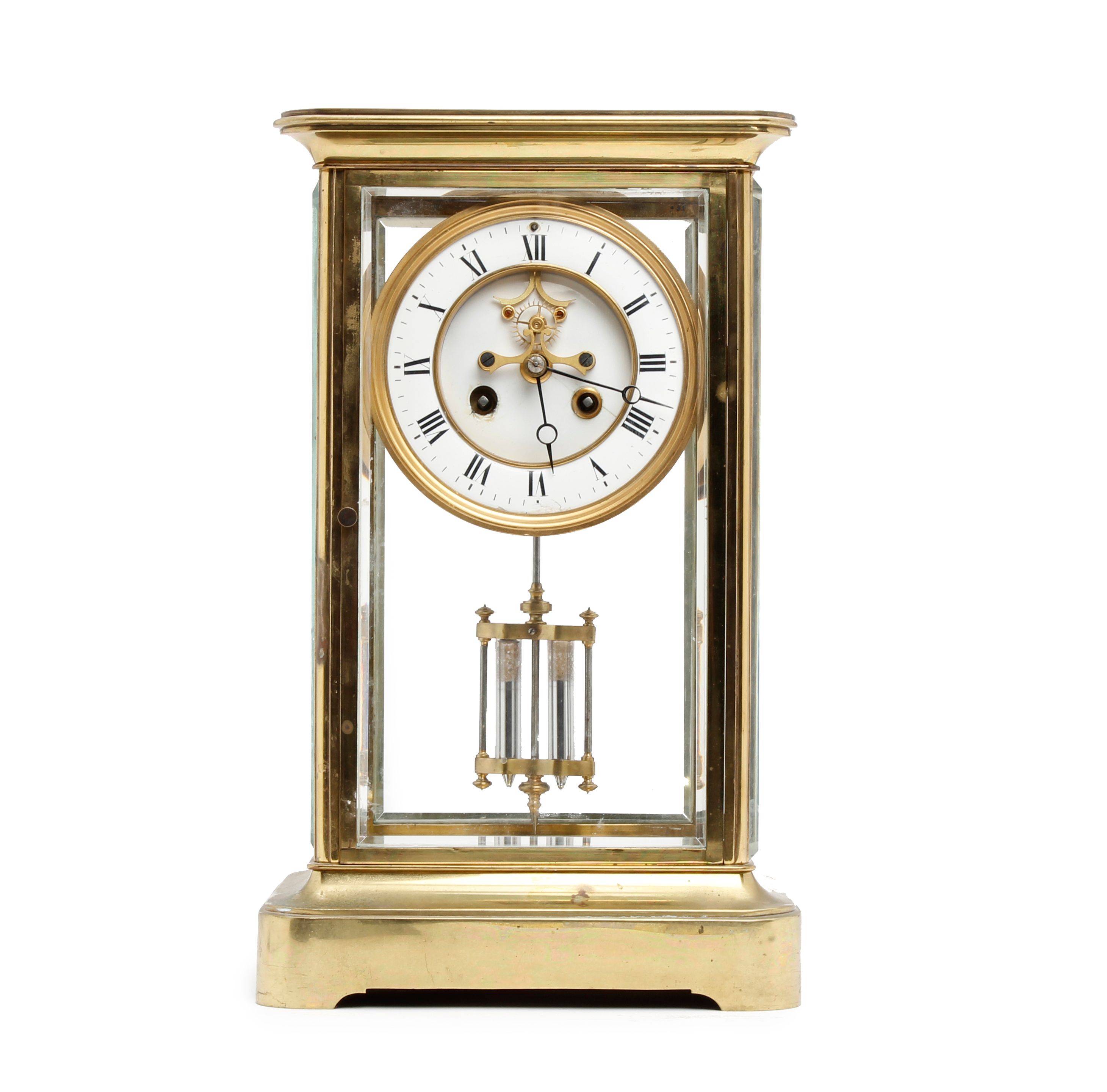 Bonhams : A late 19th century four-glass French mantel clock with open ...