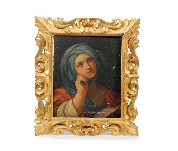 Bonhams : After Guido Reni A Roman sibyl holding a scroll which is ...