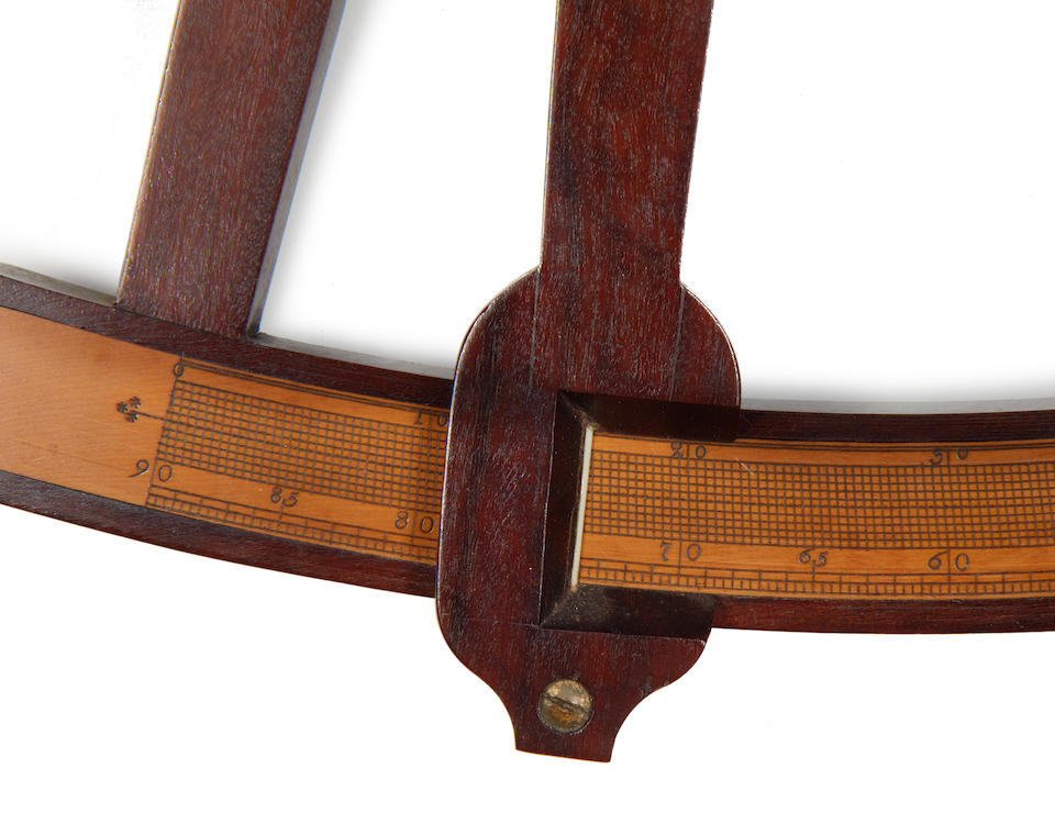 Bonhams : A fine mahogany and boxwood Hadley's quadrant, English, mid ...