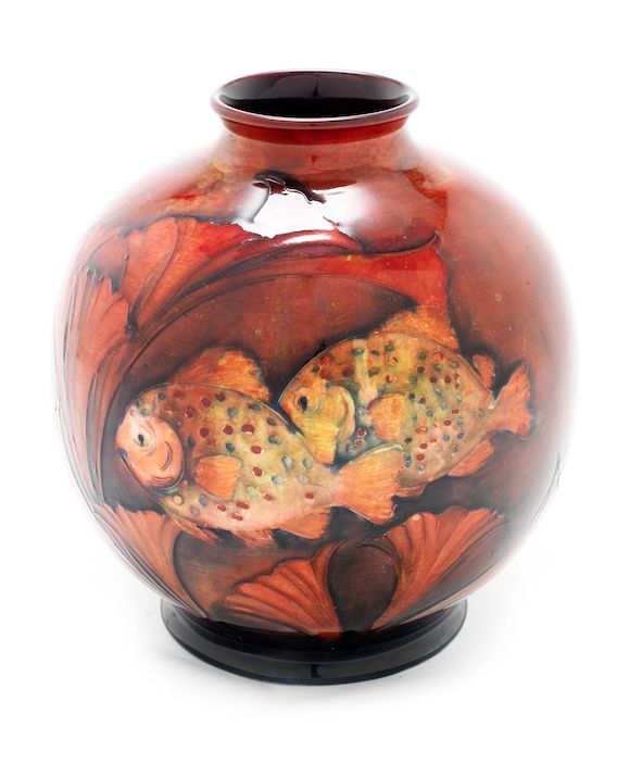 Bonhams William Moorcroft 'Fish' a Flambé Vase, circa 1928