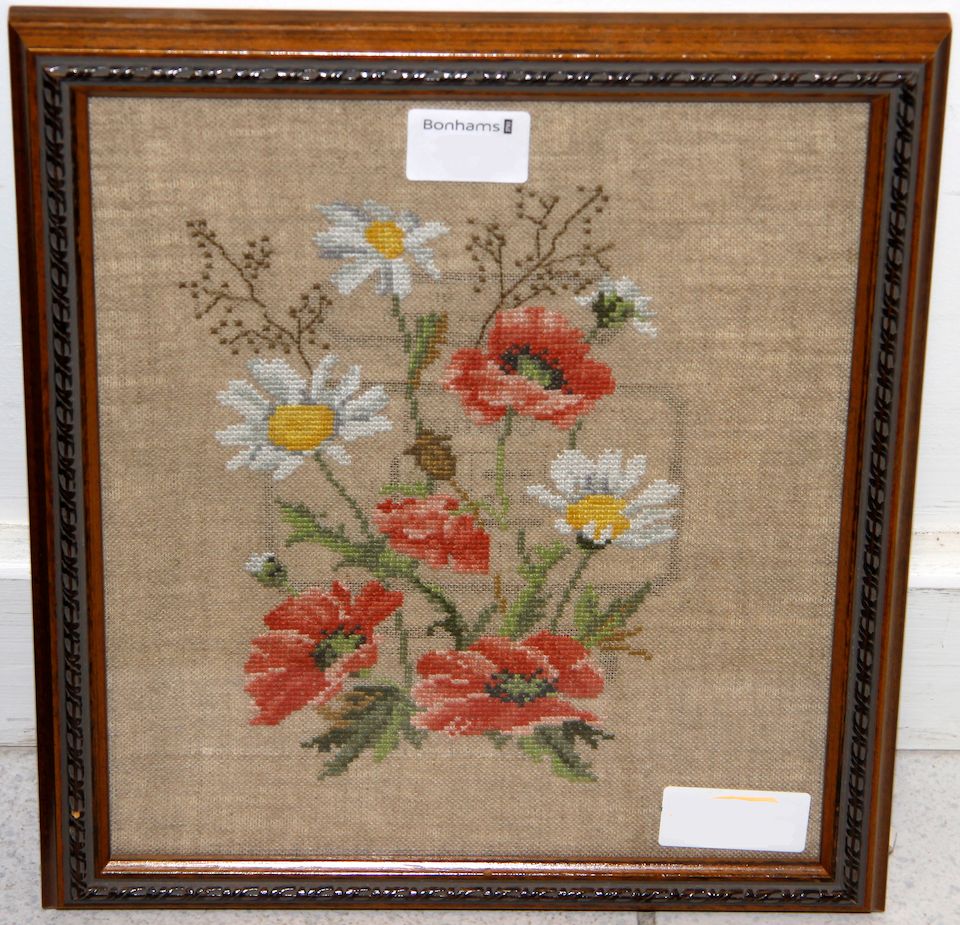 Bonhams A Victorian needlework picture, 30 x 43cma sampler dated 1846; a Victorian needlework
