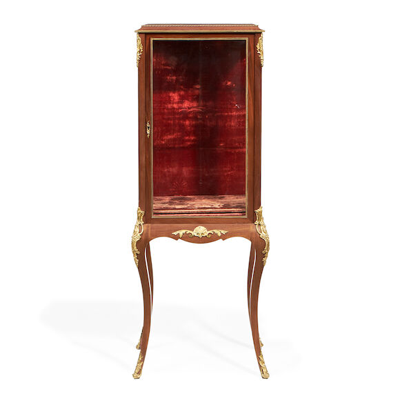 Bonhams : A small French early 20th century gilt metal mounted mahogany ...