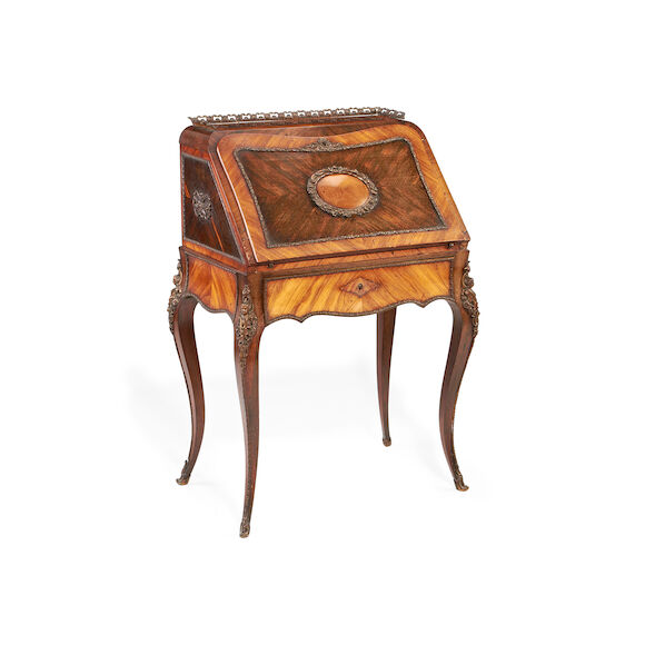 Bonhams : A French late 19th century gilt brass mounted kingwood and ...