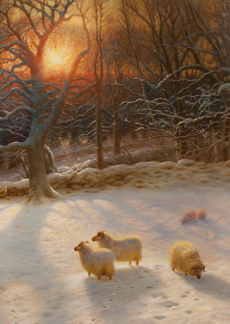 Bonhams Joseph Farquharson Ra British 1846 1935 The Shortening Winter S Day Is Near A Close 82 X 119 25 Cm 32 5 16 X 46 15 16 In