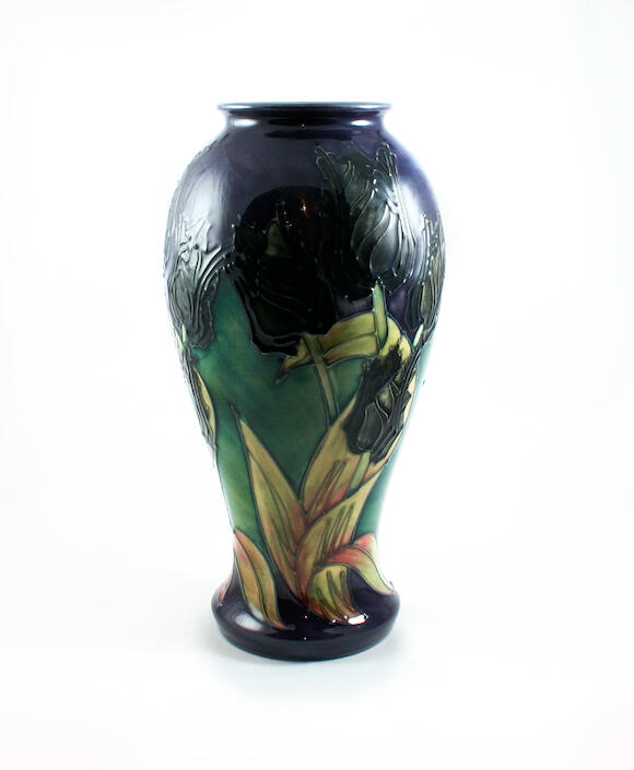 Bonhams A Moorcroft 'Black Tulip' design vase Dated 1991