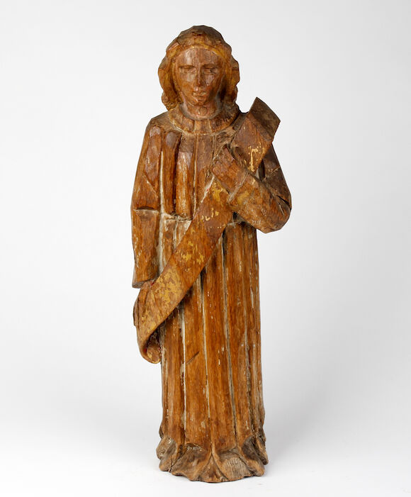 Bonhams : A carved oak figure With traces of polychrome and gilt decoration