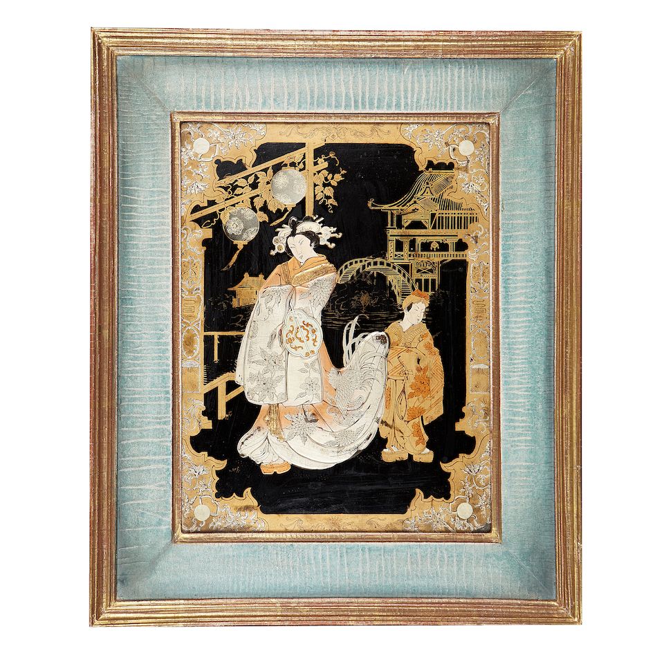 Bonhams A group of five Asian pictures in frames by Gibello