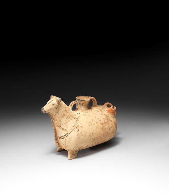 Bonhams : A Hellenistic zoomorphic terracotta askos