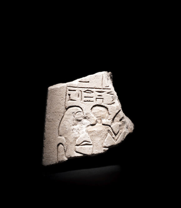 Bonhams : An Egyptian limestone relief fragment