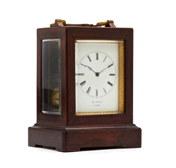 Bonhams : A late 19th century French rosewood cased carriage clock ...