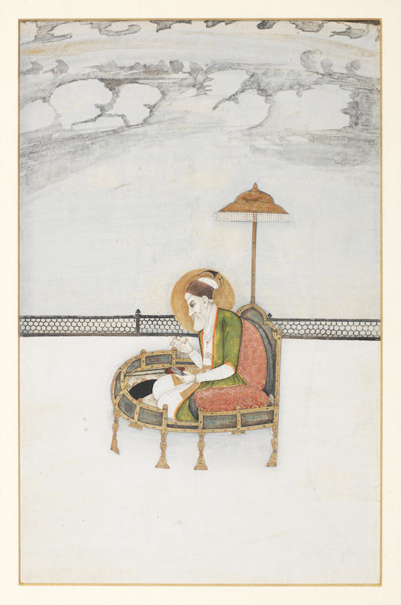 Bonhams The Mughal Emperor Aurangzeb Reg 1658 1707 Enthroned On A Terrace Mughal Early