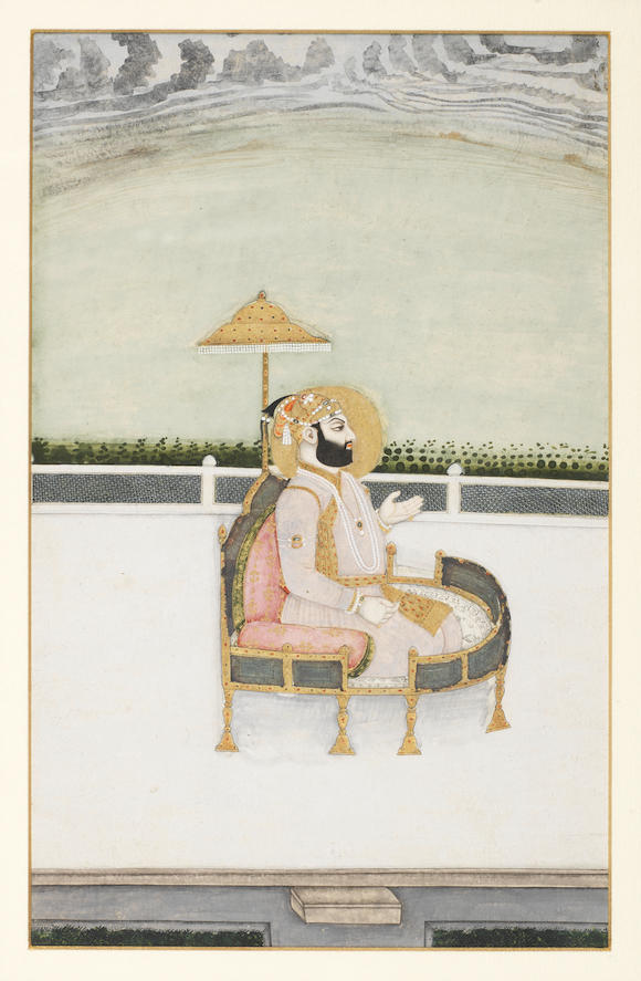 Bonhams The Mughal Emperor Farrukh Siyyar Reg 1712 1719 Enthroned On A Terrace Mughal