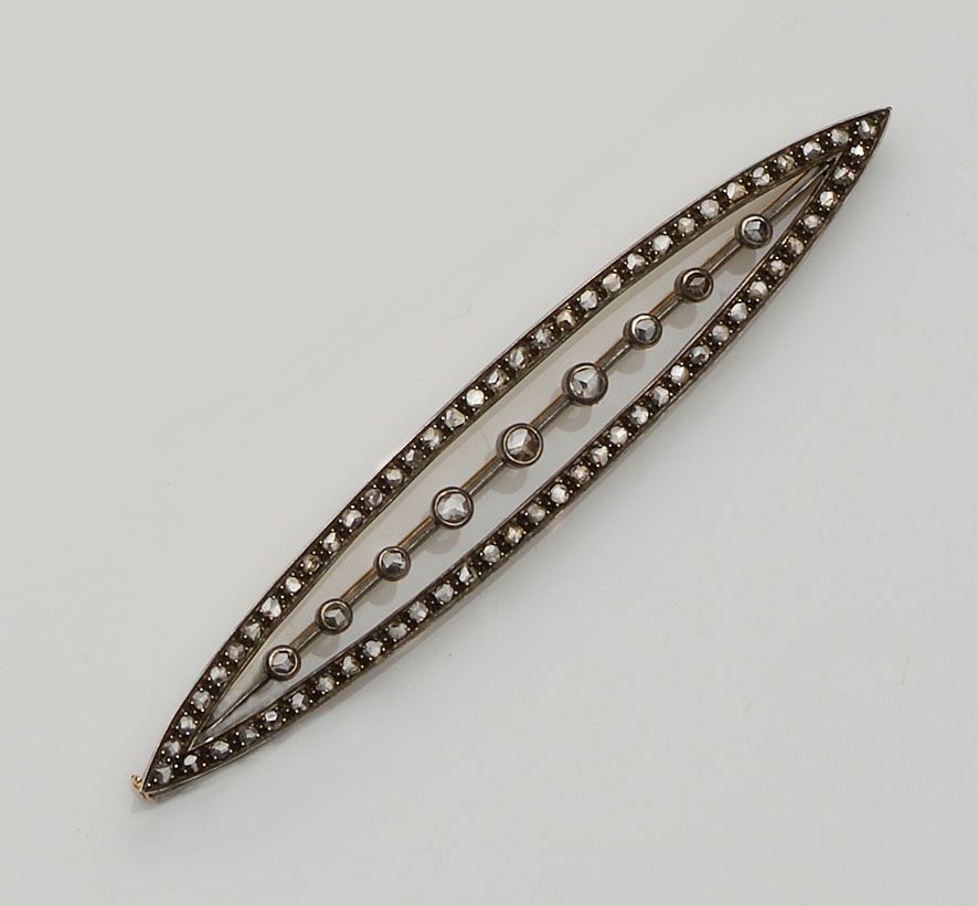 A diamond panel brooch
