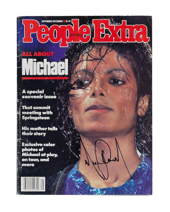 Bonhams : Michael Jackson An autographed issue of 'People Extra' magazine,