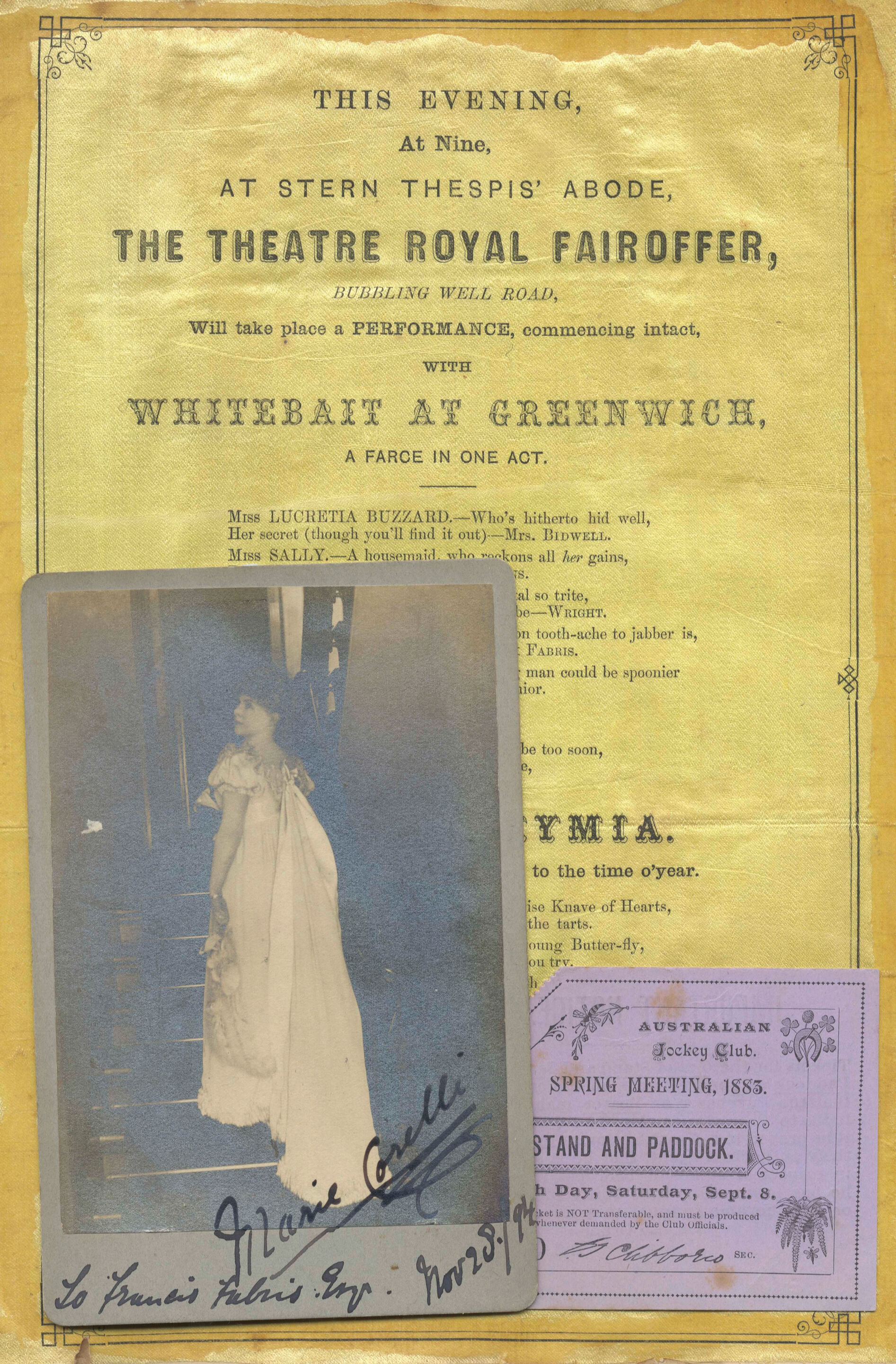 Bonhams : CORELLI (MARIE) and EPHEMERA Album, compiled by Francis W ...